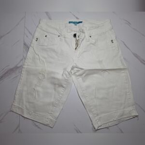 YMI Off-White Denim Bermuda Shorts | Size 3